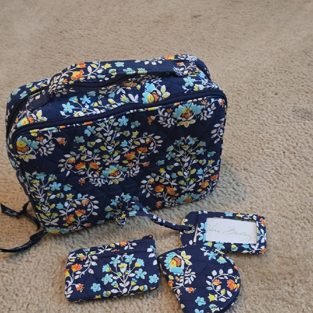 Vera Bradley Navy Floral Luggage Tag